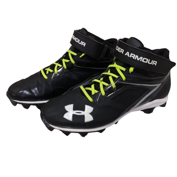 Under Armour | Men Crusher Football Cleats 1258028 Black/White | Size 12 - Picture 1 of 16